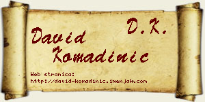 David Komadinić vizit kartica